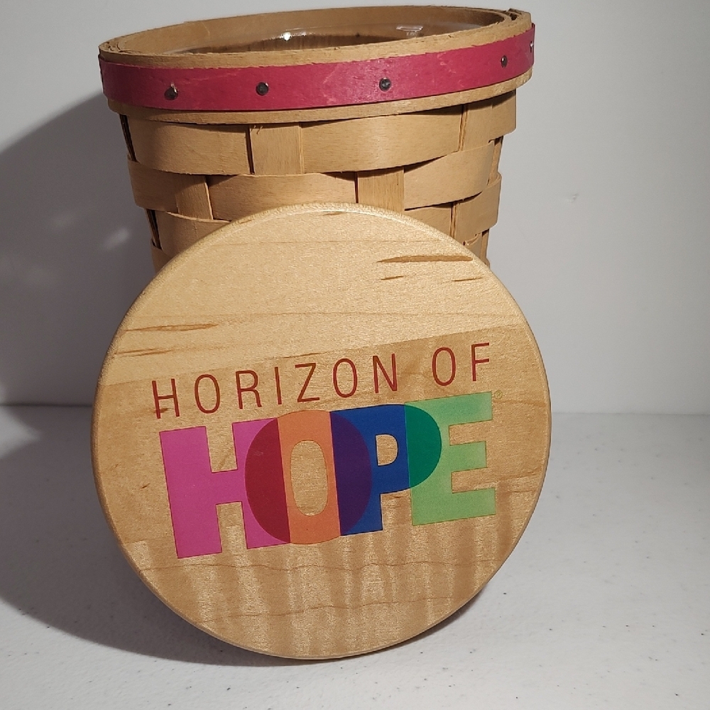 Longaberger Horizon of Hope Basket with Pink and Natural Accents - Picture 3 of 10